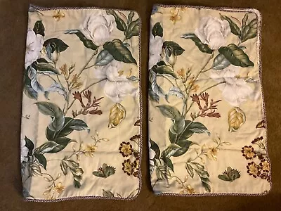 2 Williamsburg Garden Images Floral Magnolias Standard Pillow Shams Nwot • $36.50