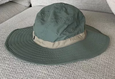 REI Coolmax Sun Rain Hat Wide Brim Bucket Golf Hat Chin Strap Sage Green S/M • $15.50