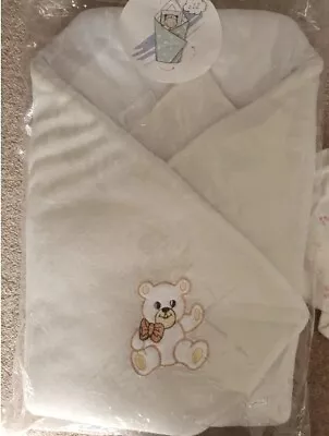 Baby Swaddle Wrap CAR SEAT Fleece Soft Bedding Blanket Beige Newborn-3months • £4.99