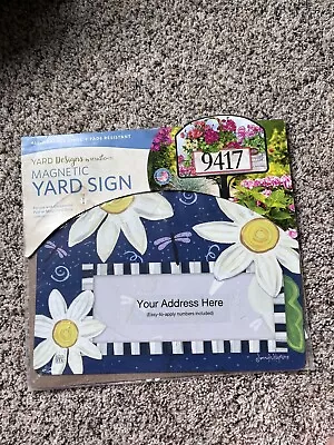 Yard Designs Studio M Magnetic Address Sign Daisy Blues NIP • $15