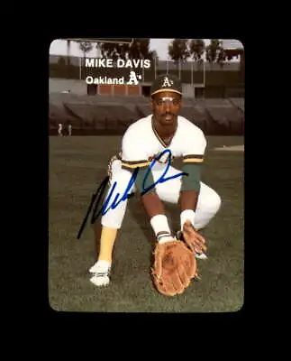 Mike Davis Hand Signed 1985 Mother's Cookies Oakland Athletics Autograph • $10