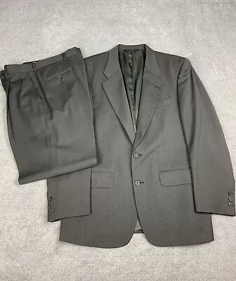 Kingsridge Suit Men's 40R 33x32 Wool 2 Piece Gray Striped Slacks • $62