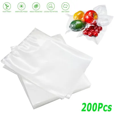 200-8x12 Bags Food Save Bags 4 Mil Vacuum Sealer Food Storage Bags Great $Saver • $25