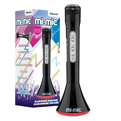Mi-Mic Kids Karaoke Microphone Wireless Speaker And LED Lights Black • £19.99