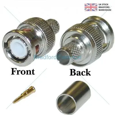 £29.92 • Buy BNC Crimp Male RG59 Connector 3 In 1 Coaxial Cable RG59 Plugs CCTV Accessory