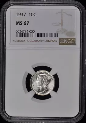 1937 Mercury Dime 10C NGC MS67 • $89.99