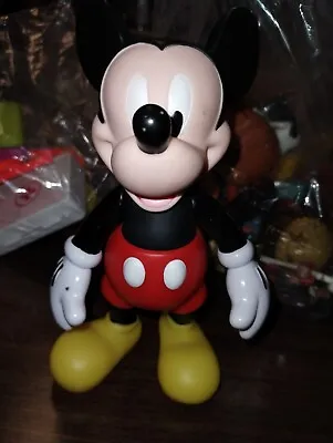 Lm# Vintage Disney Mickey Mouse 7  Posable Hard Plastic Figure Toy Walt Disney • $12
