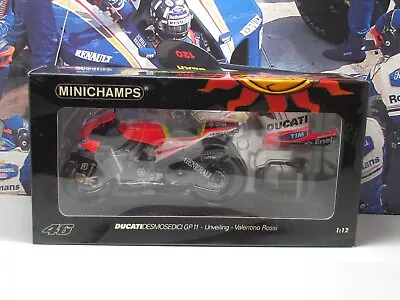 Minichamps - 2011 Ducati Desmo Gp11 Unveiling - V Rossi  - 1/12 Scale Model Bike • £129.99