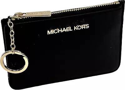 Michael Kors Jet Set Travel Small Top Zip Coin Pouch ID Holder Wallet Black • $38.85