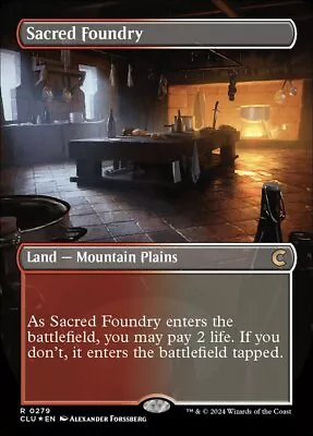 MTG Ravnica Clue Edition *FOIL* BORDERLESS R Sacred Foundry #0279 • $22.99