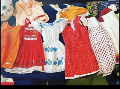 HUGE GIRL’S VINTAGE CLOTHING LOT 1960-1970 MEXICAN BOHO 2-3T Cotton MOD • $118.21