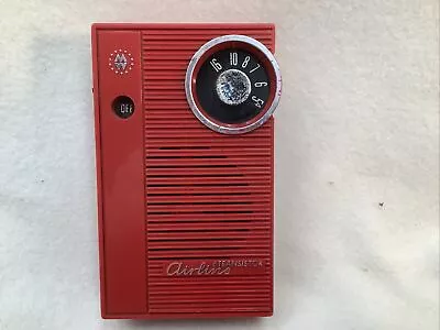 Vintage Montgomery Ward 1136B Airline 6 Transistor Radio Ruby Red Works Good • $28