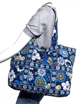 Authentic VERA BRADLEY Mod Floral Blue Tote Shoulder Bag • $38