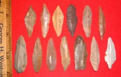 (13) Sahara Mesolithic Morocco Style Points Blades Ancient African Arrowheads • $9.99