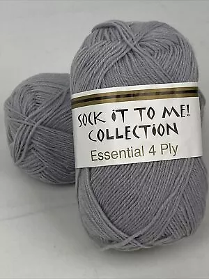 100g 460yd Elann Sock It To Me 4ply Wool Superwash Blend Light Gray 7558 Yarn  • $10.99