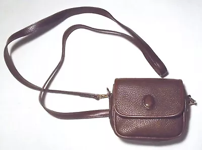 Vintage MARK CROSS NY Dark Brown MINI Crossbody/Belt PEBBLE LEATHER BAG • $72.25