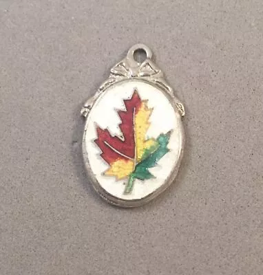 VINTAGE BMCO .925 Sterling Silver Canada MAPLE LEAF CHARM Bracelet Enamel VT96L • $2.20