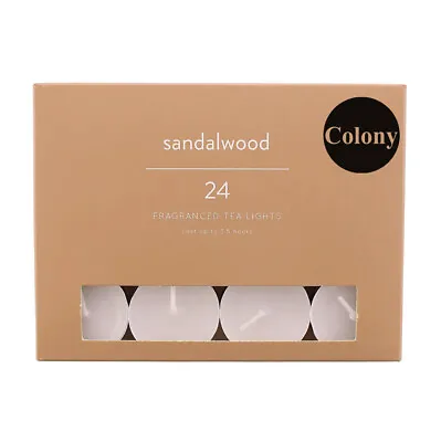 Colony Pack Of 24 Sandalwood White Lily Tealights ❤ Last Long • £6.99