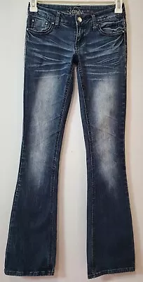 Vanity Premium Collection Kennedy Womens Distressed Boot Cut Jeans Sz 25W/35L • $12.80