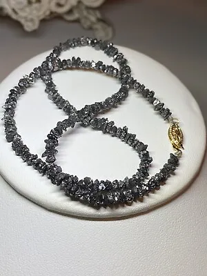 $748 • Buy Natural Black Diamond 14k Gold Strand Necklace