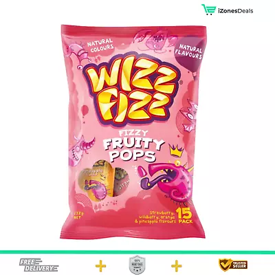 Chewy Wizz Fizz Fruity Pops 132g Sugar Glucose Natural Flavors Fizzy Candy • $14.99