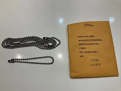Vietnam Type U.S. Army Necklace Personnel ID For Dog Tag 1996 New Pack Unopened • $12.95