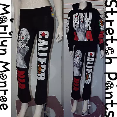 Marilyn Monroe W/ California Republic Cali Bear Leggings Stretch Yoga Pants Sz L • $16.99