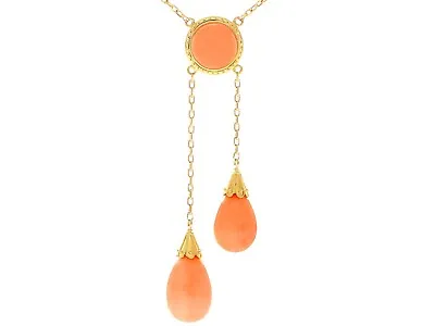 Antique Victorian 35.22ct Coral And 12ct Yellow Gold Necklace • $2860