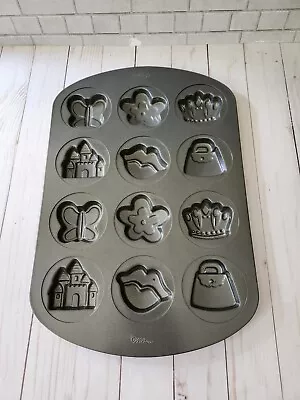 Wilton Princess Castle Crown Flower Shape Cookie Pan Tin 12 Cavity Mold • $10