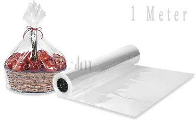 1 Meter Clear See Through Cellophane Wrapping Gift Paper | Hampers Wrap  • £2.50