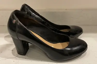 Hush Puppies Sisany Pump Patent  Mary Jane Shoes Size UK 4 G Black • £16