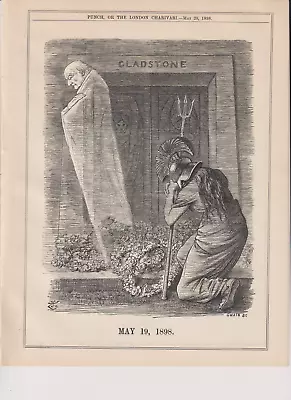 1898 Punch Cartoon In Memoriam Gladstone (with A Poem) • £1.99