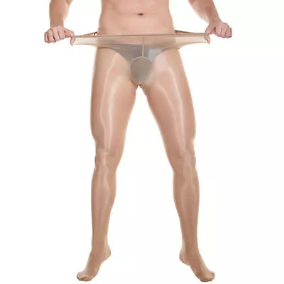 Men's Super Elastic Sheer Shiny Glossy Pantyhose Sheath Sleeve Tights Stockings • $9.89