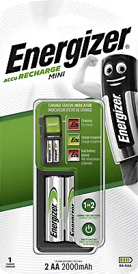 £14.49 • Buy Energizer MINI ACCU Charger For AA AAA Batteries +  2  AA 2000mAh Rechargeable