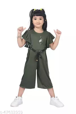 Kids/Girls Green Polycotton Pack Of 1 Jumpsuits Romper Partywear Pants Trousers • $32.82