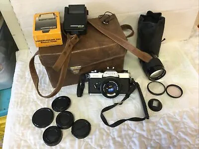 £57.18 • Buy Vintage 35mm Fujica STX-1 Camera Complete Outfit With Lenses Flash Filters & Bag