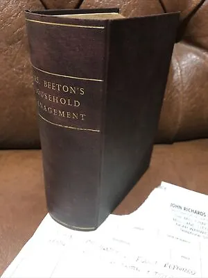 1869 MRS BEETON'S BOOK OF HOUSEHOLD Management Rare Early Copy • £120