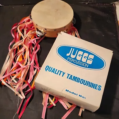 Vintage 7  Juggs Percussion Tambourine W/ribbons W/ Box Excellent Lqqk  • $16.95