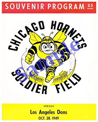 1949 AAFC Chicago Hornets Game Program Cover Vs LA Dons Color 8 X 10 Photo Pic • $5.59