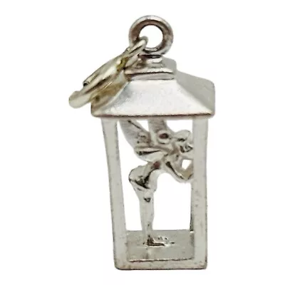 Disney 925 Sterling Silver Tinker Bell In Lantern Dangle Charm VINTAGE RARE • $124.95