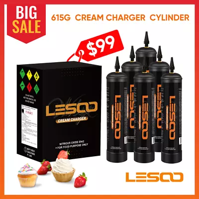 Whipped Cream Chargers Cannister 615g LesooWhip  Pure Food Grade 6 Tank BIG SALE • $99