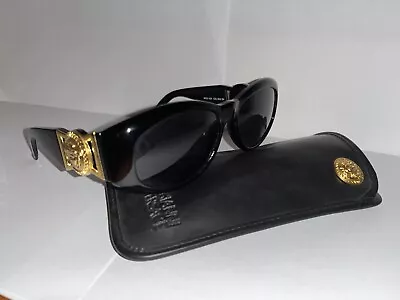 Brand New Gianni Versace MOD424-852 Medusa Sunglasses Black W/Grey Lenses • $750