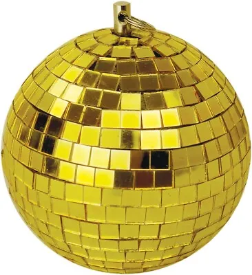4  Gold Mirror Ball 100mm Lightweight Disco Party Event Wedding Keyring Shimmer • £6.99