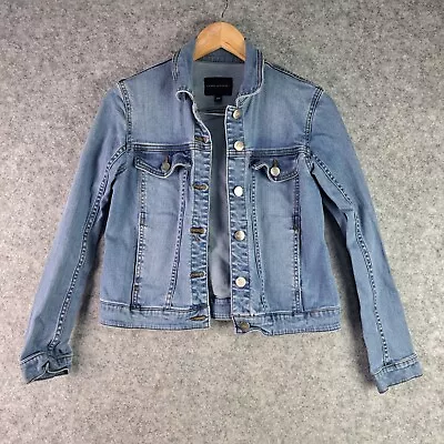 Dannii Minogue Jacket Womens 10 Blue Denimi Button Collared Casual 5614 • $29.95