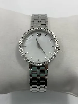 Movado Kora Quartz Diamond White MOP Dial Stainless Steel Ladies Watch 0607325 • $369.95