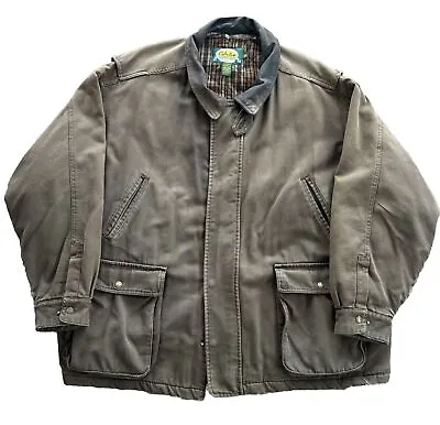 Vtg Cabelas Duck Canvas Chore Jacket Coat Mens XXXXL 4XL Farm Trucker Lined • $78.95