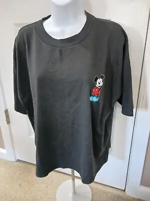 Vinatge Mickey Mouse Crop Top Black Size Large Womens • $16.95