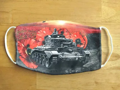 £7.38 • Buy Face Mask Poppy War Remembrance Tank Comet Reusable Protection Face Cover UK