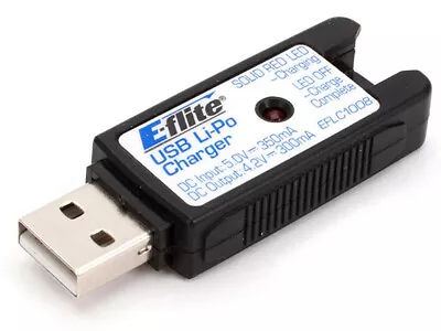 E-flite 1S USB LiPo Charger 350mA BLADE PARKZONE Mini Vapor EFLC1008 • $10.49