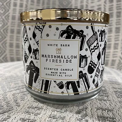 Bath & Body Works Candle Marshmallow Fireside 3 Wick Scented Essential Oils 14.5 • $22.39